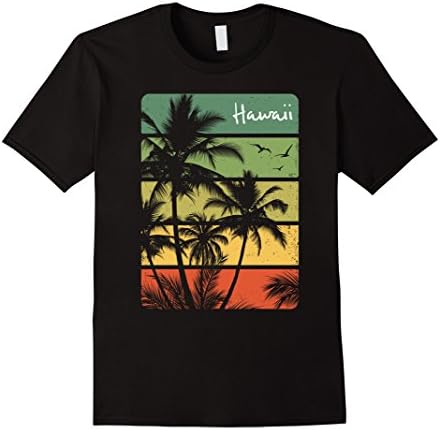 Mens Vintage Hawaiian Islands Tee Hawaii Aloha State T-Shirt Medium Black