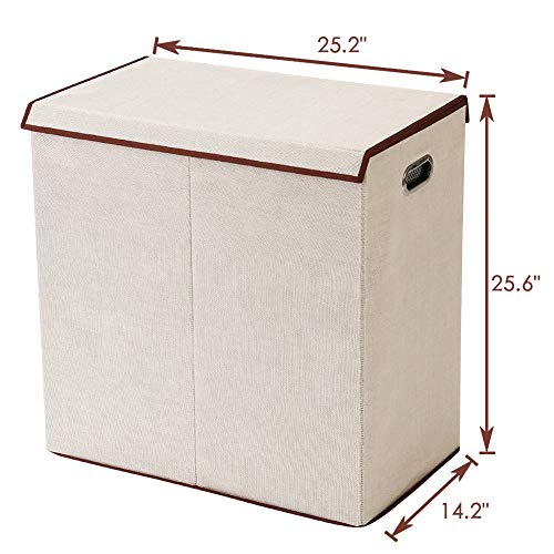 SUPERJARE Double Laundry Hamper with Removable Liner Bags &