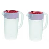 Rubbermaid 30621-4 798837755681 Pitcher 2.25 Qt-White with Red Cover Pack of 2, 2 Pack