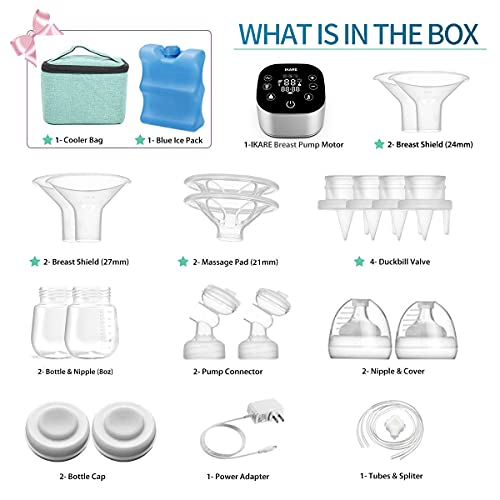 IKARE Upgraded Double Breast Pumps Electric, Portable Hospital Grade