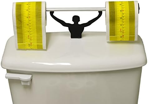 Fairly Odd Novelties Ruler Tape Measure Toilet Paper W/ Strong Man Holder Johnson Gift Set
