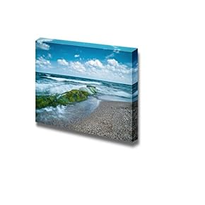 Scenic Ocean Waves in Rocky Beach Wall Decor