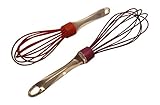 Silicone Whisk Set: cmsHome 2 Piece Premium Food Grade Silicone 8 Inch 10 Inch Red Purple Hand Beater