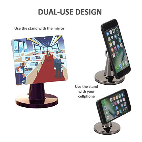 Desk and Cubicle Mirror to see behind you, CONICAL SHAPED Stand with