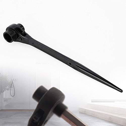 WUPYI 3/4" x 7/8" Dual Socket Spud Ratchet Wrench,Ratcheting Podger Scaffold Wrench for Aligning Bolts,Black