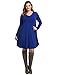 meaneor Plus Size Women's Pocket Casual Loose T-Shirt Dress Long Sleeve