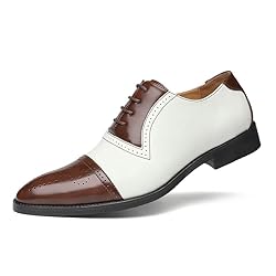 HuitJours Mens Oxfords Black White Two Tone Colors