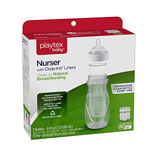 Playtex Baby Nurser Bottle with Pre-Sterilized Disposable Drop-Ins