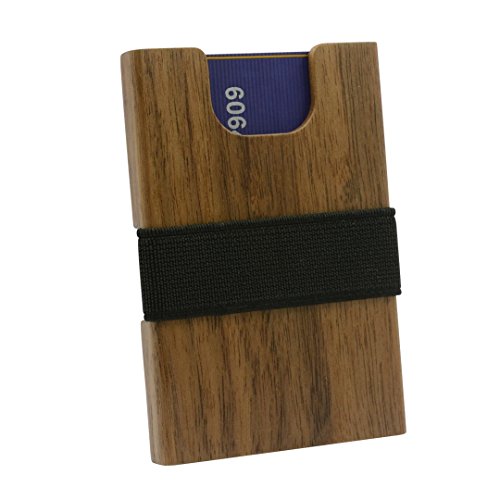 Icraft slim front pocket wooden money clip wallet , bla…