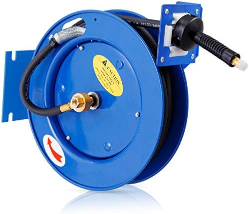 Cypressshop Air Hose Reel 3/8"x25' Auto Rewind Retractable Air Compressor Hose Reel 300 PSI Garage Power Tool Hand Tubing Pipes