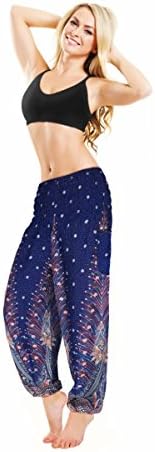 CJ Intertrade Elephant Pants Harem Pants Size S,M,L,XL,2XL Hippie Boho Yoga Bohemian Pants (M, Navy Peacock)