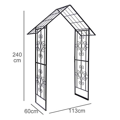 AAQQ Rosenbogen, Unterstützung des Gartenwachstums, Rosenbogen aus Metall, Wetterfest, 113 cm X 60 cm X 240 cm… – Bild 6
