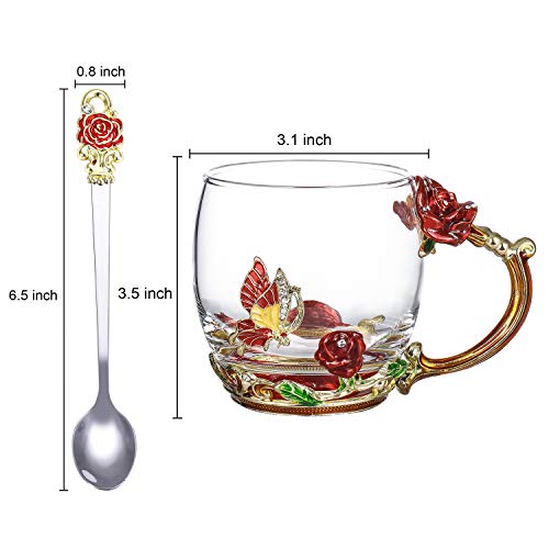 Onepeng Glass Flower Tea Cup, Fancy Tea Cups,Best Birthday Gifts For