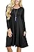 GRECERELLE Womens Long Sleeve Casual Swing Dresses Flare Midi Dress Knee Length
