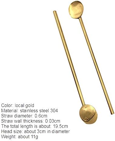 erfula Drinking Spoon Set Stainless steel Straws Spoon Reusable Tea Filter Colander for Smoothie Milkshake Hot Drinks Coffee