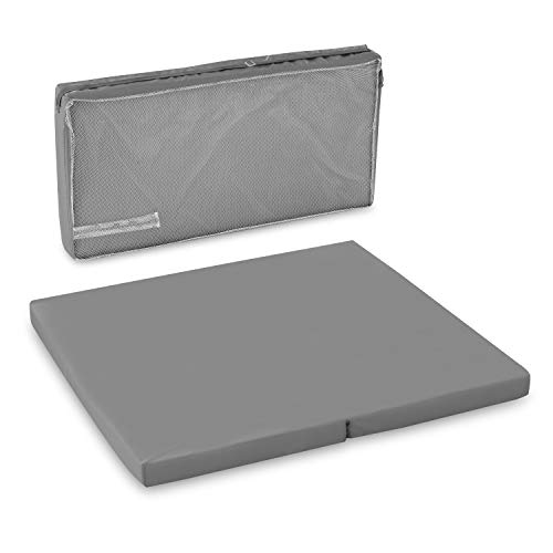 hauck Matelas Parc 90x90 cm Pliable Sleeper SQ, Epaisseur 5 cm, Tapis Eveil Bébé en Mousse, Lit Appoint Enfant Voyage, Compact, Sac de transport Inclus, Gris