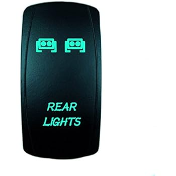 Bright Light Powersports Universal Laser Rocker Switch Green LED REAR LIGHTS for Car Truck Boat ATV UTV 12V
