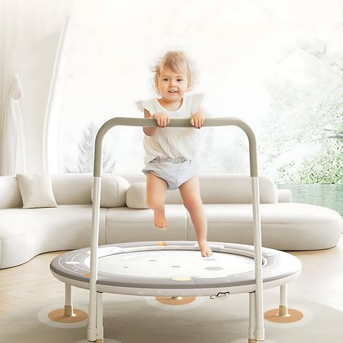 AM ANNA Mini Kids Trampoline for Toddlers with Handle, Indoor Mini Trampoline for Kids, Small Rebounder Trampoline, Indoor/Garden Toddlers Trampoline for Toddlers