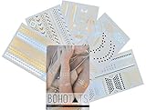 BohoTats Tattoos - Set of 5 Sheets - Over 100+ Intricate Designs - Stunning Flash Metallic Boho Tattoos - Non Toxic - Quality Guarantee - Temporary Metallic Tattoos