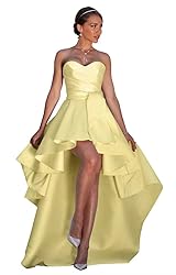 NLQ Satin Prom Dresses for Women Strapless High Low