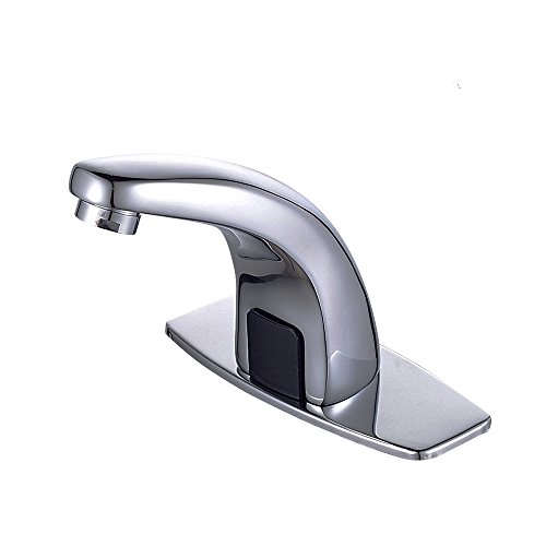 Dual-Powered Automatic Sensor Faucet Hands Touch Free Touchless Bathroom Water Sink Tap