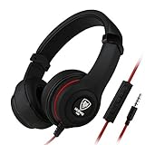 NUBWO N8 Headphones Headset, In-line Mic and Volume Control, Comfortable, Lightweight Adjustable for PC and Smartphones (black)