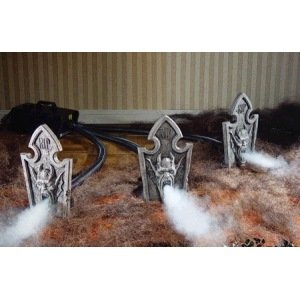 Tombstone Trio Prop with Fog Machine Accessibility