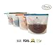 Silicone Bags Reusable Silicone Food Bag 7pcs Reusable Sandwich Bags Ziplock Bags Silicone Storage Bags Silicon Containers Plastic Conteiner Freezer Gallon Size Zip Snack Sous Vide Lunch (7-packs)