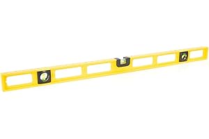 Mayes 10100 Polystyrene 3 Foot Level, 36 Inch Level Made in the USA, Contractor, Plumber, and Carpenter Tools, Impact Resistant Frame, Three Vials, Accurate to .001 Inch, Won’t Scratch Work Surfaces