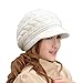 HINDAWI Women Winter Warm Knit Hat Wool Snow Ski Caps with Visor