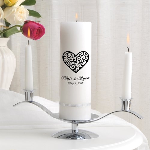 Personalized Unity Wedding Candle - Personalized Wedding Candle - Wedding Gift - Monogrammed Wedding Unity Candle - Vintage Heart