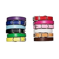 JJ-Sparre 12 Puppy ID Collars - Fully Adjustable - Premium Leather - Small Dog Whelping Collars for Identification - Pack Contains 12 Colors - Durable and Reusable