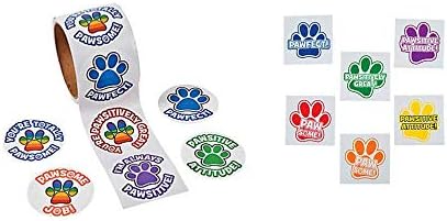 Paw Print Theme Kid's Party Favors (100 stickers & 72 Tattoos)
