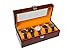 Easby Manor Watch Case 5 Slot Beautiful Cherry Wood Watch Box for Men Watch Box Display Case Plush All Size Apricot Pillow Watch Organizer