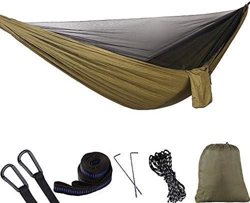 KOSSJAAcamping hammock with mosquito net tent Portable Lightweight 2 Person for Outdoors Backpacking Hiking Trekking
