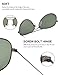 LUENX Men Women Aviator Sunglasses Grey Green Polarized Lens Gun Metal Frame Non-Mirror 60MM with Accessories Classic style