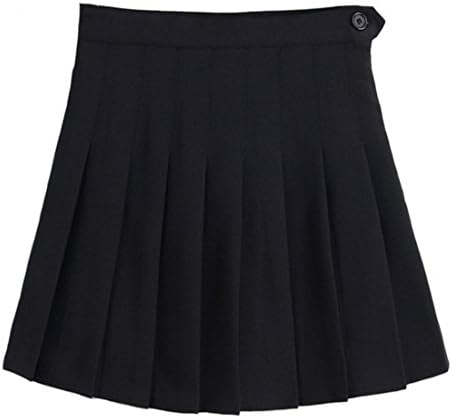 Ourlove Fashion Girl's Short Pleated School Skorts For Teen Girls Tennis Scooters Sport Skirts (Tag (XL), Black)