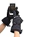 Andorra Men's Cross Country Textured Touchscreen Thinsulate Insulated Ski Glove with Zippered,Black,L