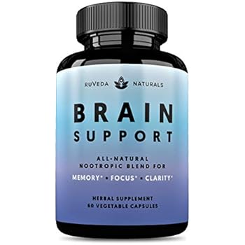 Brain Supplement - Natural Nootropic Brain Booster for Focus, Energy, Memory, Mood, Clarity, and Brain Support with Lions Mane, Ginkgo Biloba & Bacopa Monnieri, Memory Supplement & Focus Supplement
