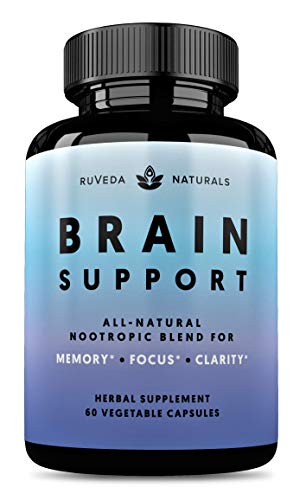 Brain Supplement - Natural Nootropic Brain Booster for Focus, Energy, Memory, Mood, Clarity, and Brain Support with Lions Mane, Ginkgo Biloba & Bacopa Monnieri, Memory Supplement & Focus Supplement