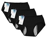 Women Menstrual Period Briefs Leakproof Panties Postpartum Bleeding underwear（pack of 3) (M, 3B)
