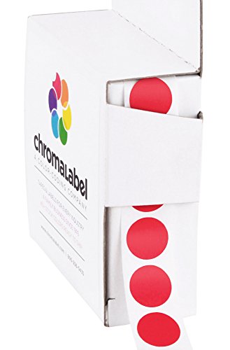 1/2" Round Red Target Pasters - 1000/ Dispenser Box - Permanent Adhesive