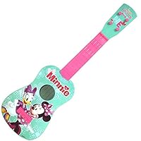 Disney Minnie Mouse Clubhouse Music Play Guitar | 4 Real Guitar String | 24 Inches long - Ukulele Size | Kids Educational Toy Gift.