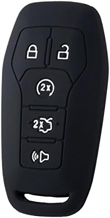 XUHANG Sillicone key Skin Cover for FUSION MUSTANG F150 LINCOLN MKZ MKC MKX Keyless Entry Smart Remote black