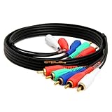 Cmple - Component Video Audio Cable 5-RCA Gold HDTV RGB YPbPr - 3 FT