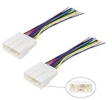 Podoy 70-7552 Radio Wiring Harness for Nissan Altima 2007-Up Select Subaru 2008-Up Power 4 Speaker Harness 20 Pin (2 Pack)