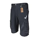 Lixada Baggy Shorts Cycling Bicycle Bike MTB Pants Shorts Breathable Loose Fit Casual Outdoor Cycling Running Clothes Polyamide Lycra with Zippered Pockets