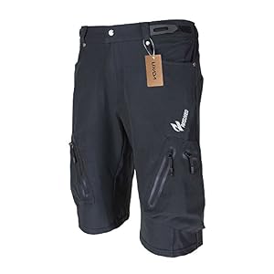 Lixada Men’s Bicycle Shorts ，Breathable Mountain Bike Shorts Lightweight and Baggy MTB Shorts for Outdoor Cycling…
