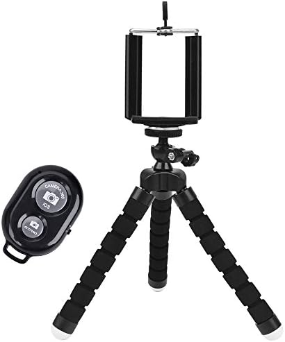 Wingco Universal Compact Tripod Stand - Remote Included - Flexible Octopus Cell Phone Camera Selfie Stick Tripod Mount for Smartphone / Digital Camera / GoPro Hero (Black)