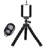 Wingco Universal Compact Tripod Stand - Remote Included - Flexible Octopus Cell Phone Camera Selfie Stick Tripod Mount for Smartphone / Digital Camera / GoPro Hero (Black)